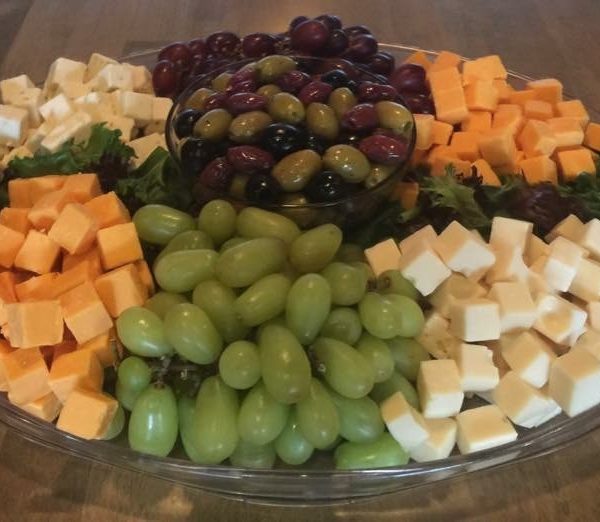 Cheese, fruit, and olives