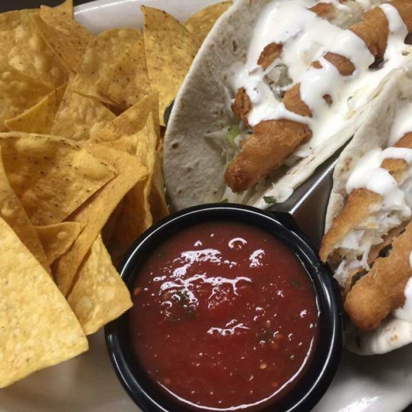 Fish Tacos and Chips